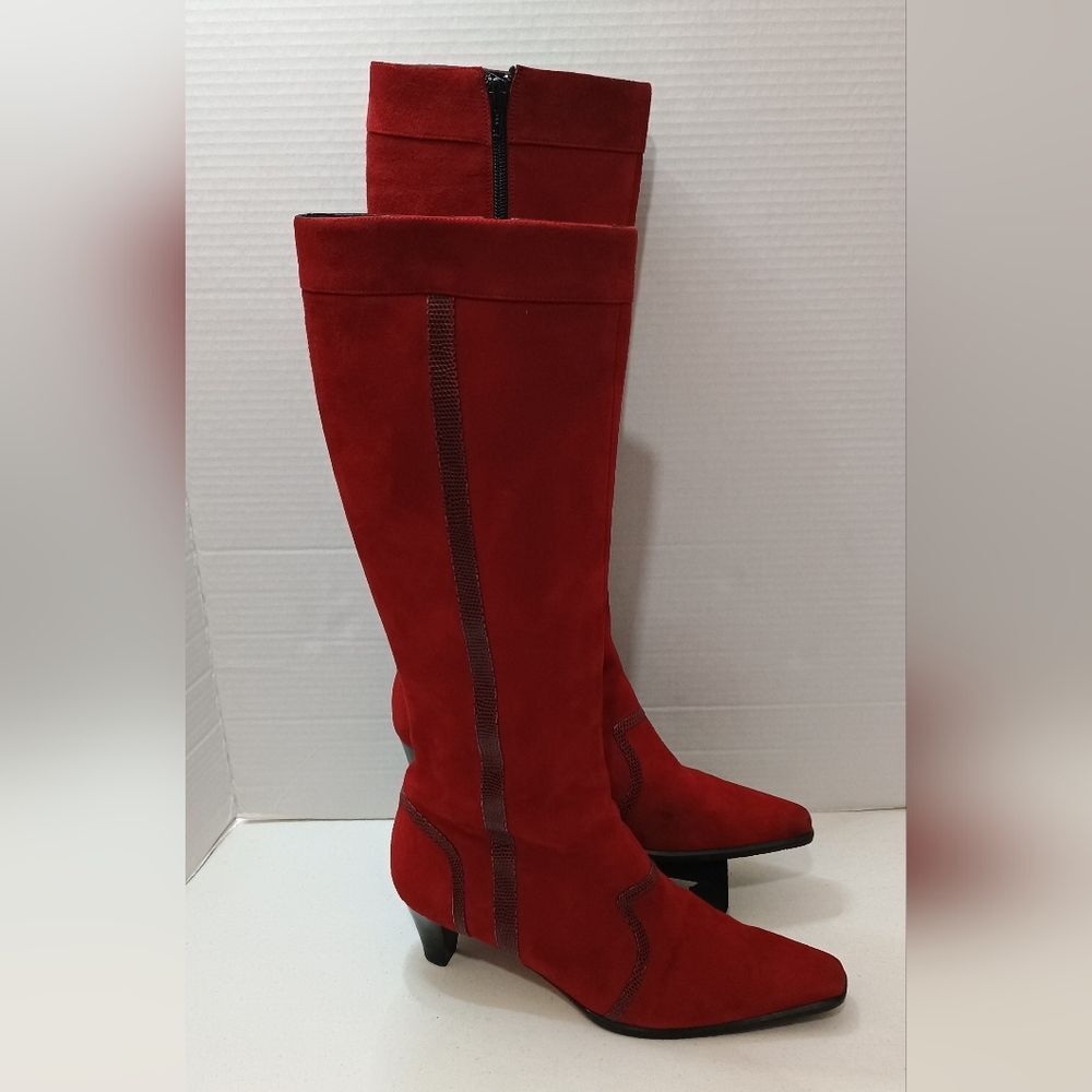 Prevata Elegant Red Knee-High Women's Boots Size 11